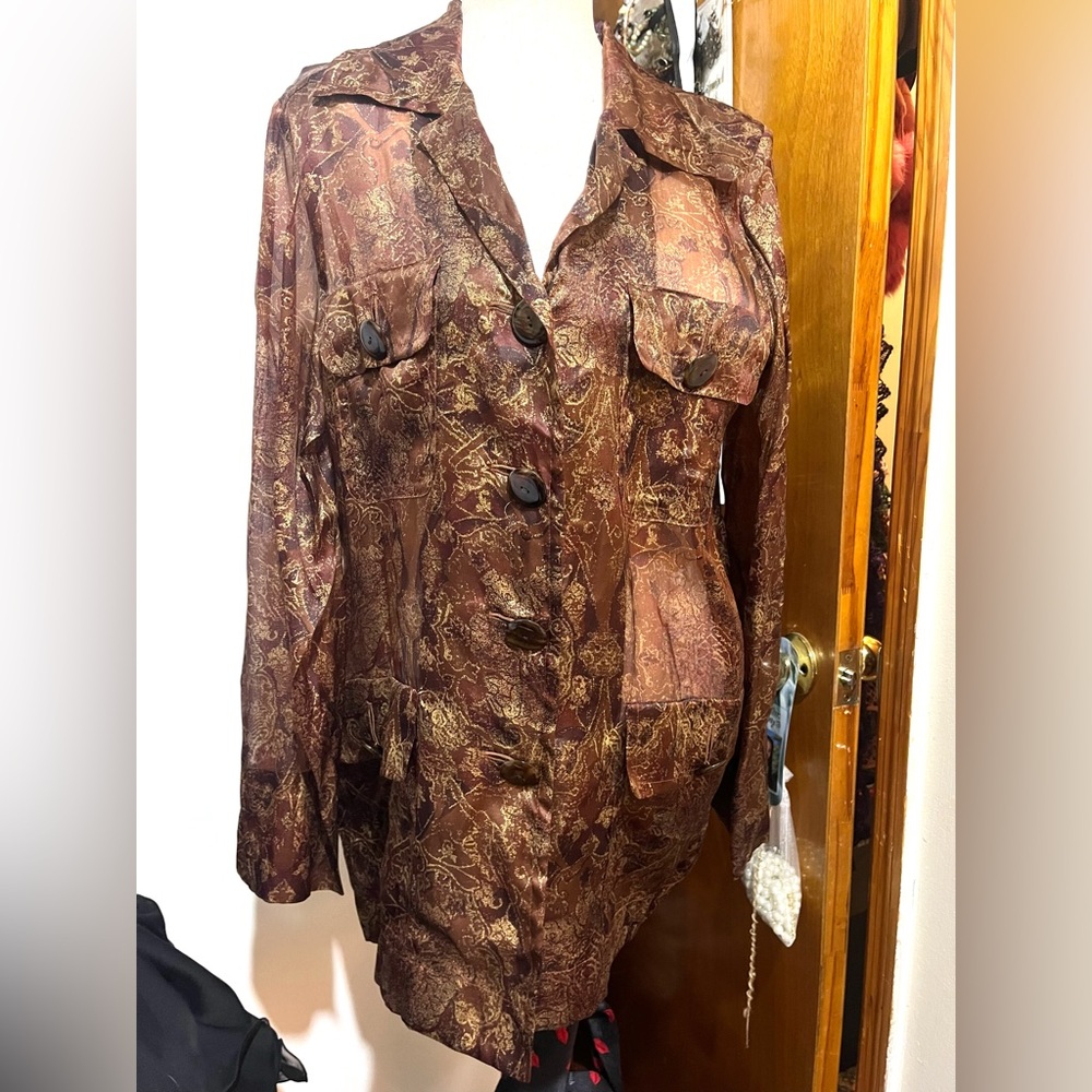 Yves Saint Laurent Rive Gauche sheer long sleeves